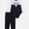 Guess BABY PANTS SET UNISEX - Tracksuit Bottoms - White/dark Blue