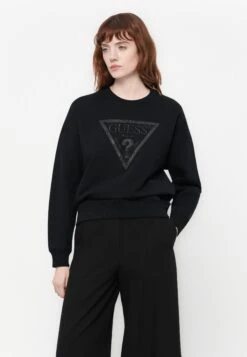 Guess TRIANGLE SWEATSHIRT - Sweatshirt - Jet Black -Guess Clothing Sale f0e001468ed7424983aeaf0355b048e0