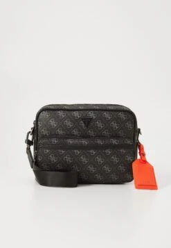 Guess MILANO CROSSBODY DOUBLE ZIP - Cross Body Bag - Dark Black