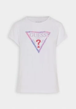 Guess 3D Flowers Triangle Tee - Print T-Shirt - Pure White -Guess Clothing Sale f17bc8ff045941639ae3229e4dc99faa