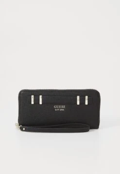 Guess GREGORIA LARGE ZIP AROUND - Wallet - Black