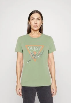 Guess Icon Tee - Print T-Shirt - Green Aventurine