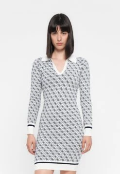 Guess AUBREY DRESS - Jumper Dress - Cream/blue