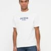 Guess SMALL LOGO TEE - Print T-shirt - Pure White