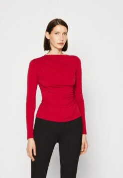 Lindsay Wrap - Long Sleeved Top - Deep Scarlet