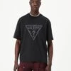 VINTAGE TRIANGLE UNISEX - Print T-shirt - Jet Black