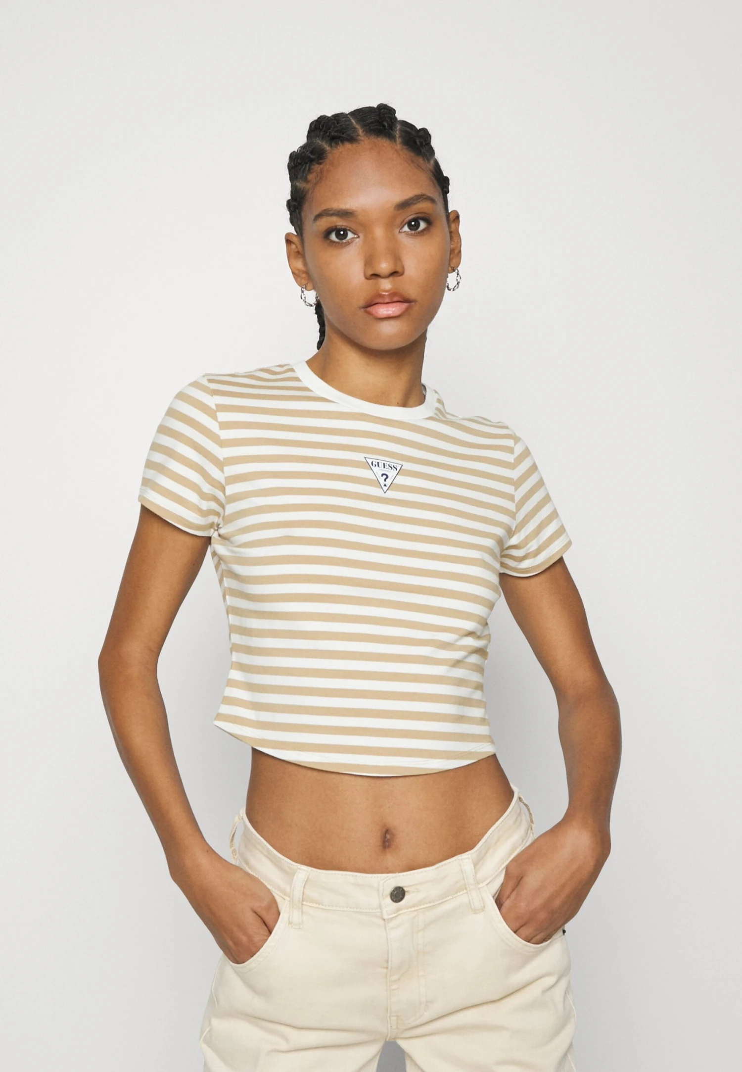 Go Clara Striped Baby Tee - Print T-Shirt - White Peaks Mutli 1 Go Clara Striped Baby Tee - Print T-Shirt - White Peaks Mutli