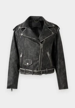 Guess CHARLENE BIKER - Faux Leather Jacket - Jet Black -Guess Clothing Sale fc65bca5a2b6407b85d9ab39421c667e