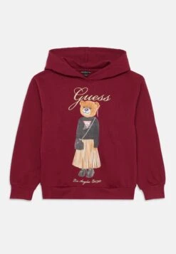 Guess JUNIOR OVERSIZE ACTIVE HOOD - Sweatshirt - Ballroom Red