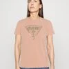 Guess Triangle Tee - Print T-Shirt - Peach Creme